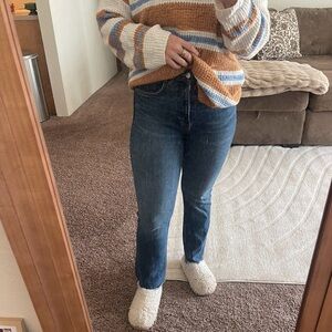 Zara Women's Dark Blue Straight Leg Jeans